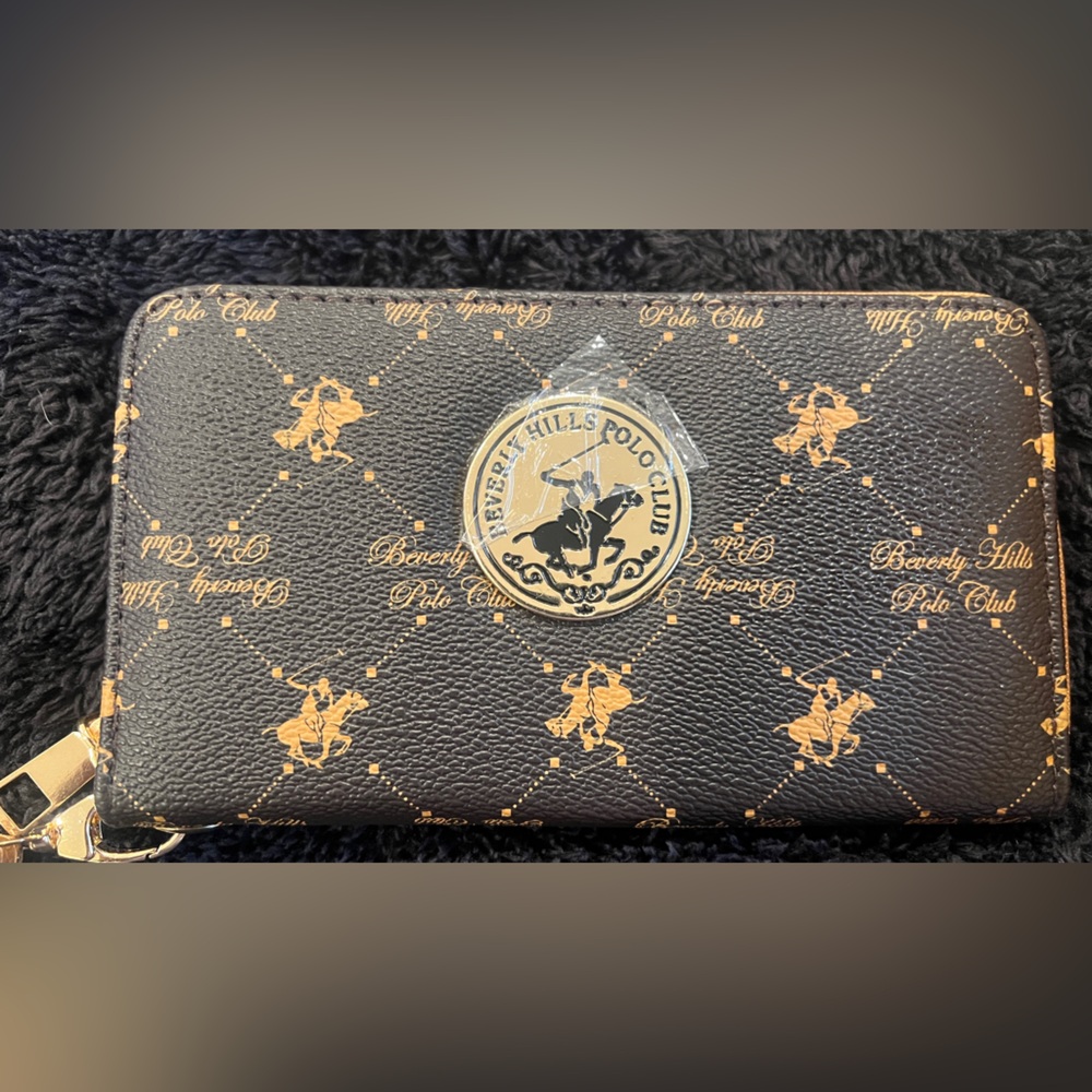 Beverly Hills Polo Club Black Wallet with Gold Emblem